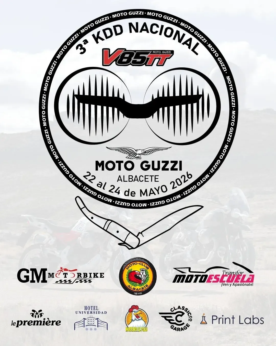 Poster: 3ª KDD NACIONAL V85TT Moto Guzzi Albacete 2026