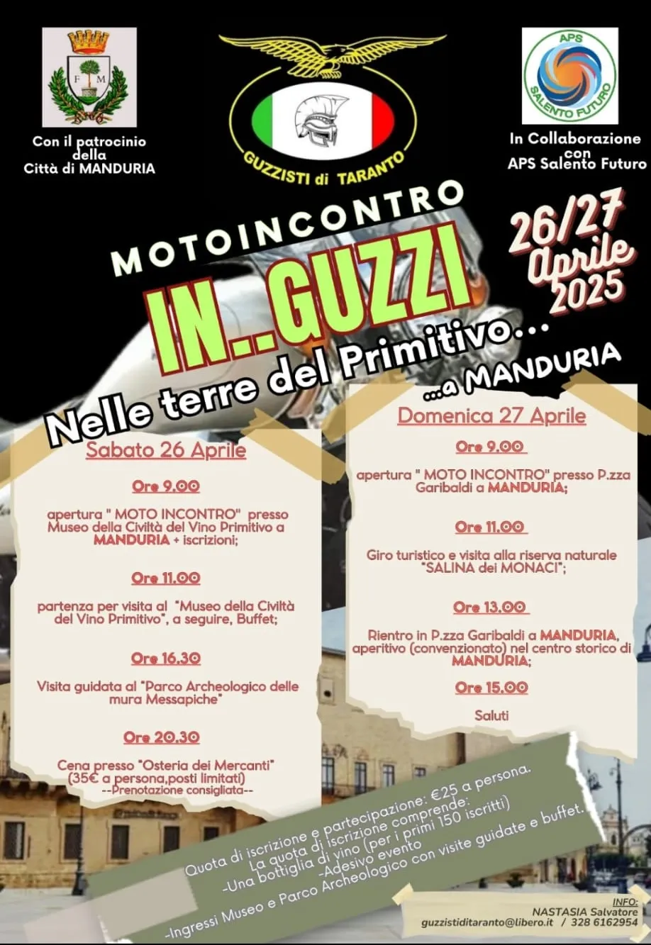 Raduno Moto Guzzi In Guzzi... nelle terre del Primitivo, Manduria 2025